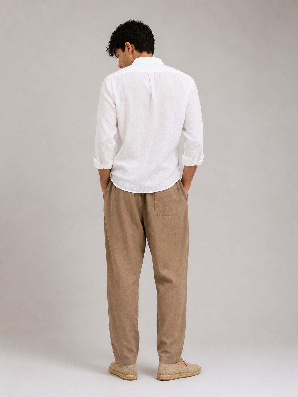 Valrow Beige Linen Trousers for Men | Relaxed Premium Summer Pants