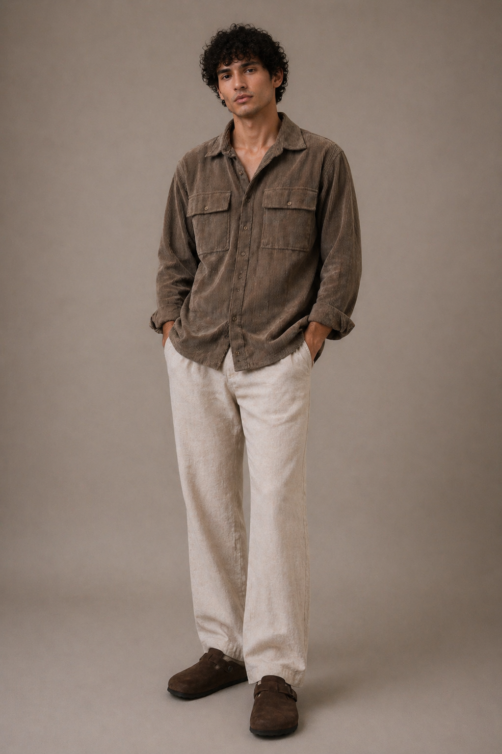 Mocha Cord Overshirt
