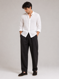 Valrow Black Linen Trousers for Men | Relaxed Premium Summer Pants
