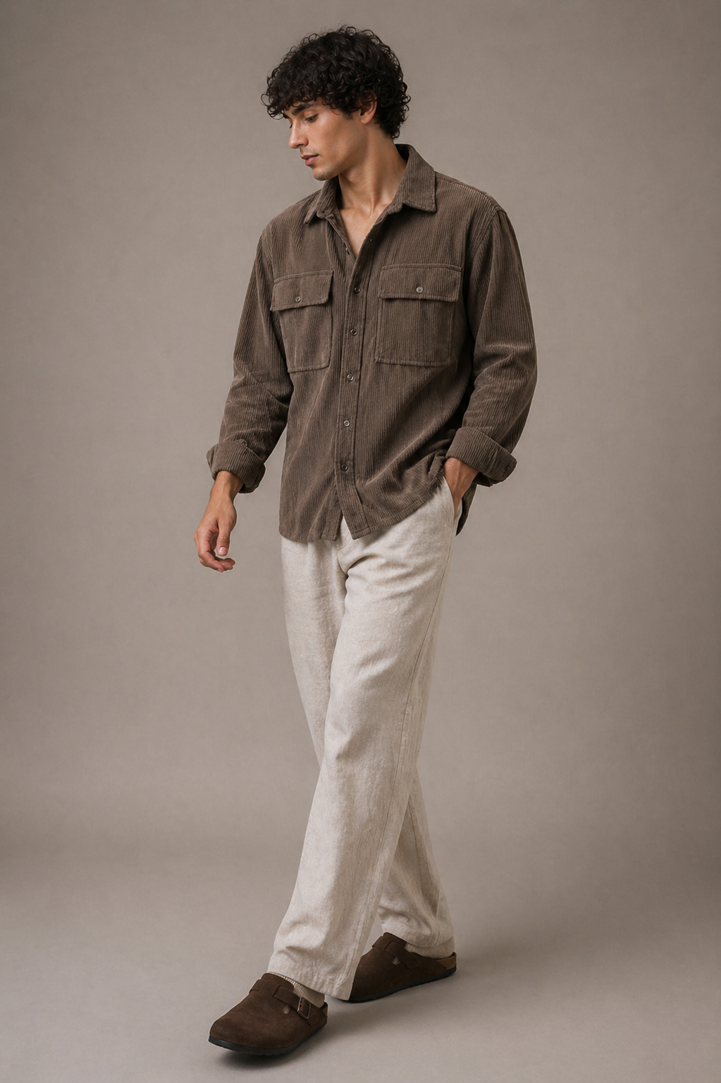 Mocha Cord Overshirt