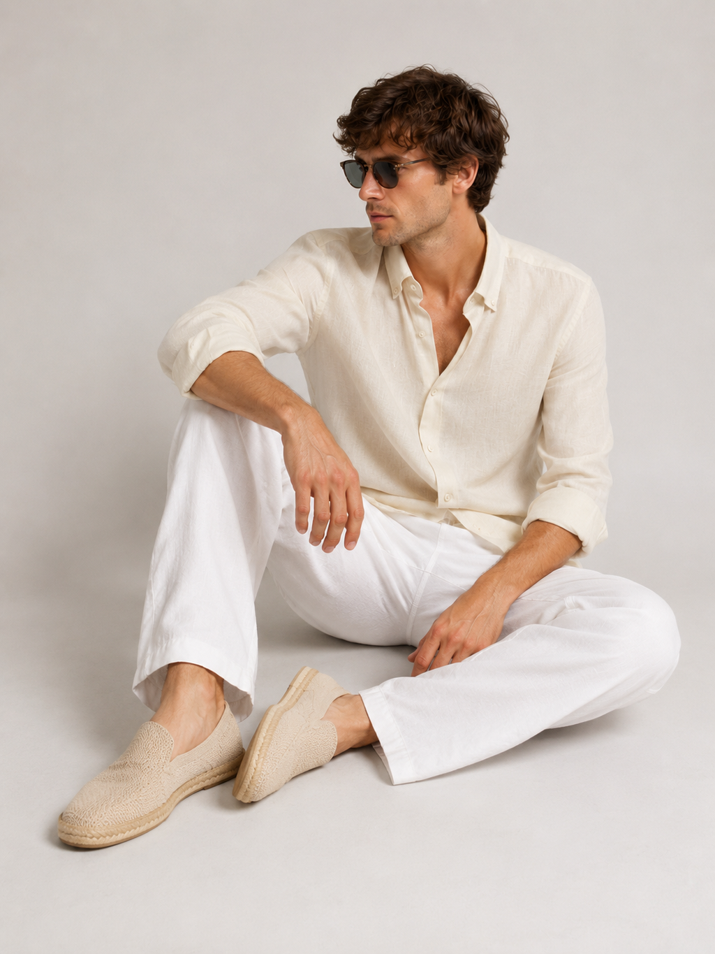 Valrow Beige Linen Shirt for Men | Premium Minimal Summer Wear