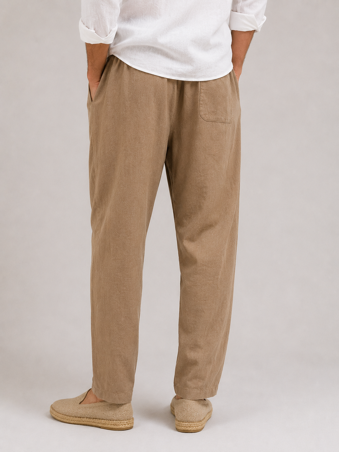 Valrow Beige Linen Trousers for Men | Relaxed Premium Summer Pants