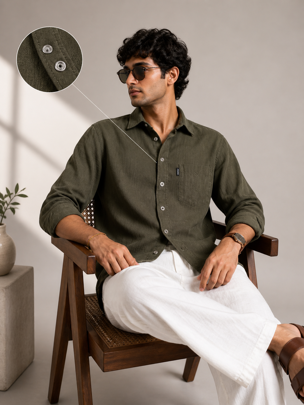 Olive Green Shirt for Men – Premium Casual Fit | Valrow
