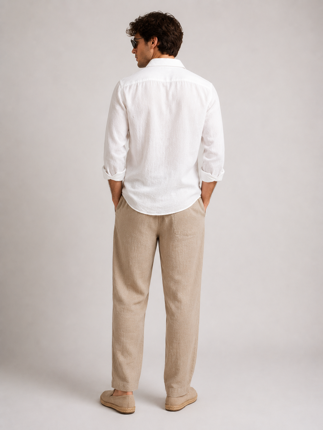 Valrow Beige Linen Trousers for Men | Relaxed Premium Summer Pants