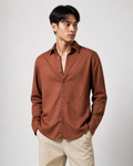 Rust Brown Linen Shirt | Breathable Lightweight Linen | Valrow