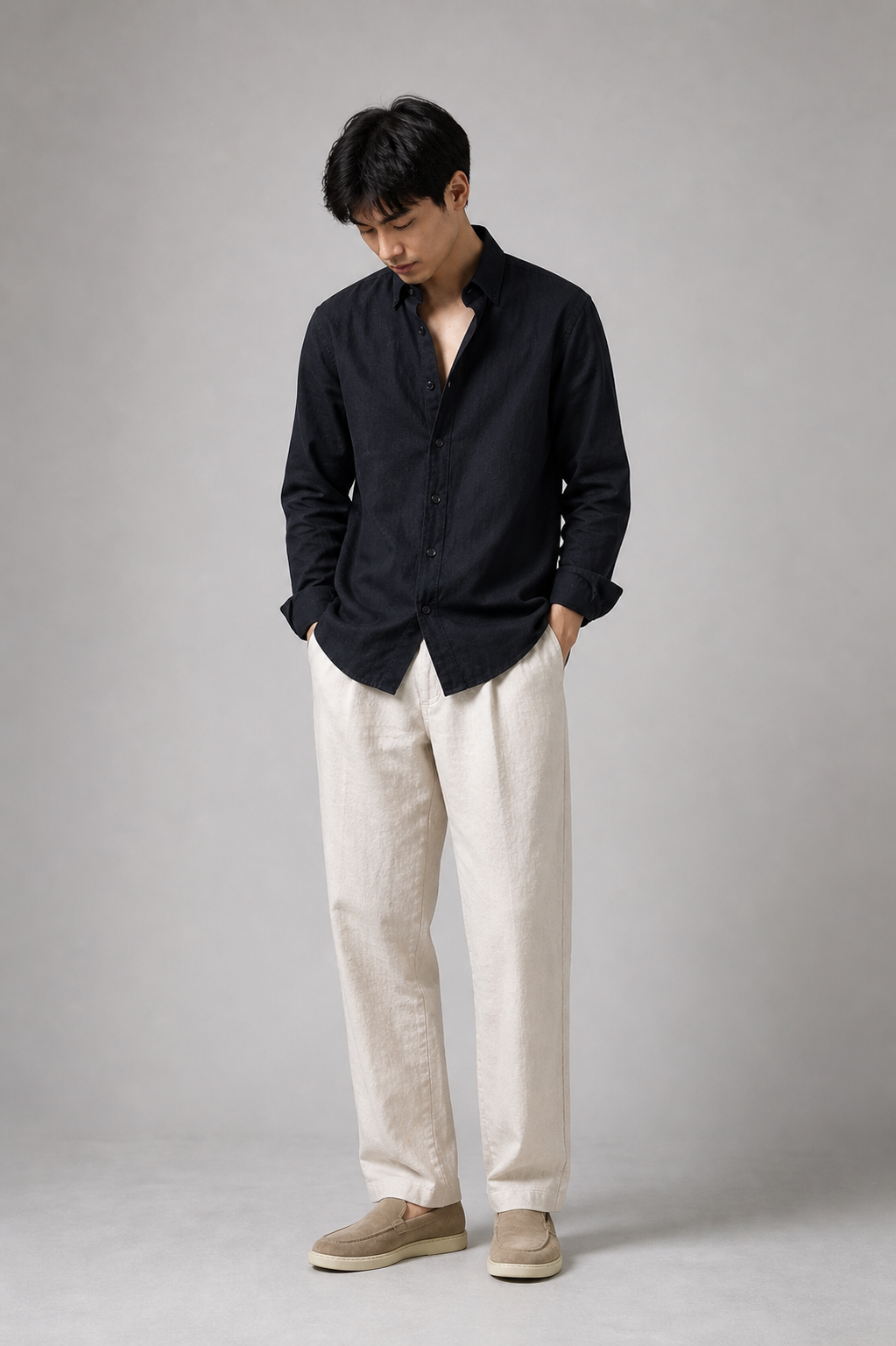 Classic Black Linen Shirt | Breathable Lightweight Linen | Valrow