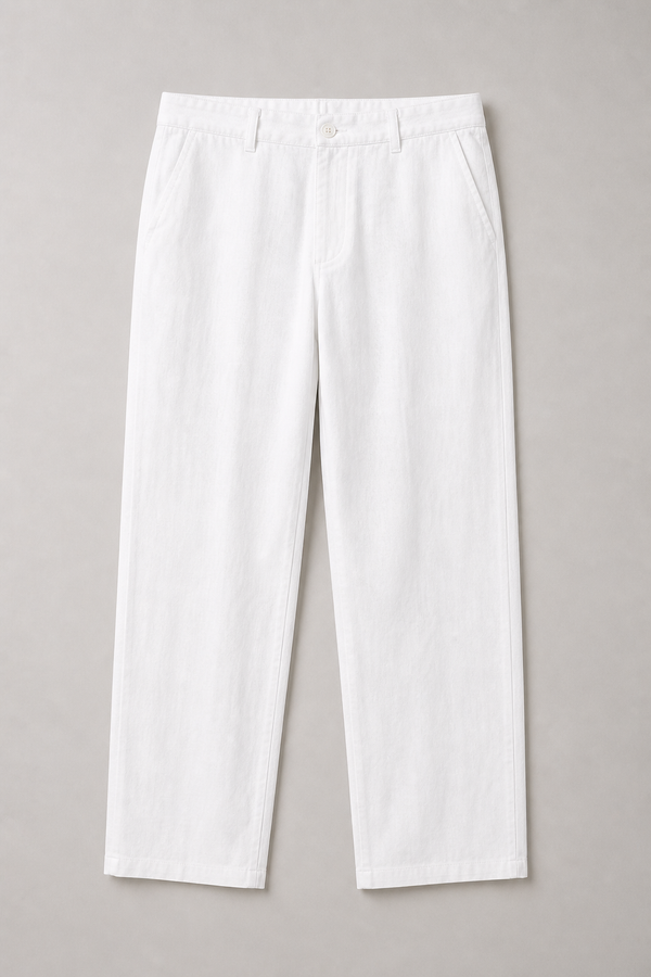 Classic White Linen Pants for Men | Lightweight Breathable Straight Fit | Valrow