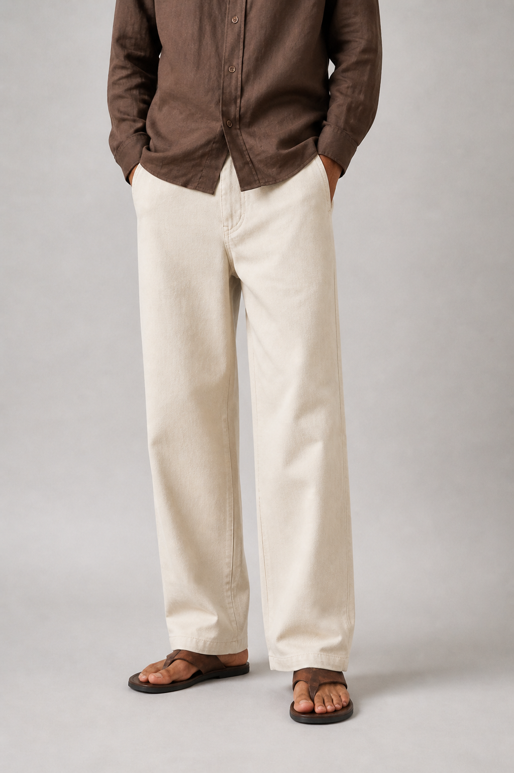 Beige Linen Pants for Men | Lightweight Breathable Straight Fit Trousers | Valrow