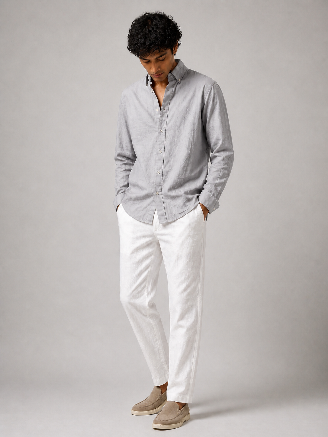 Light Grey Linen Shirt | Breathable Lightweight Linen | Valrow