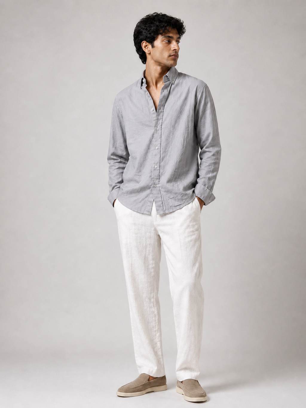 Light Grey Linen Shirt | Breathable Lightweight Linen | Valrow