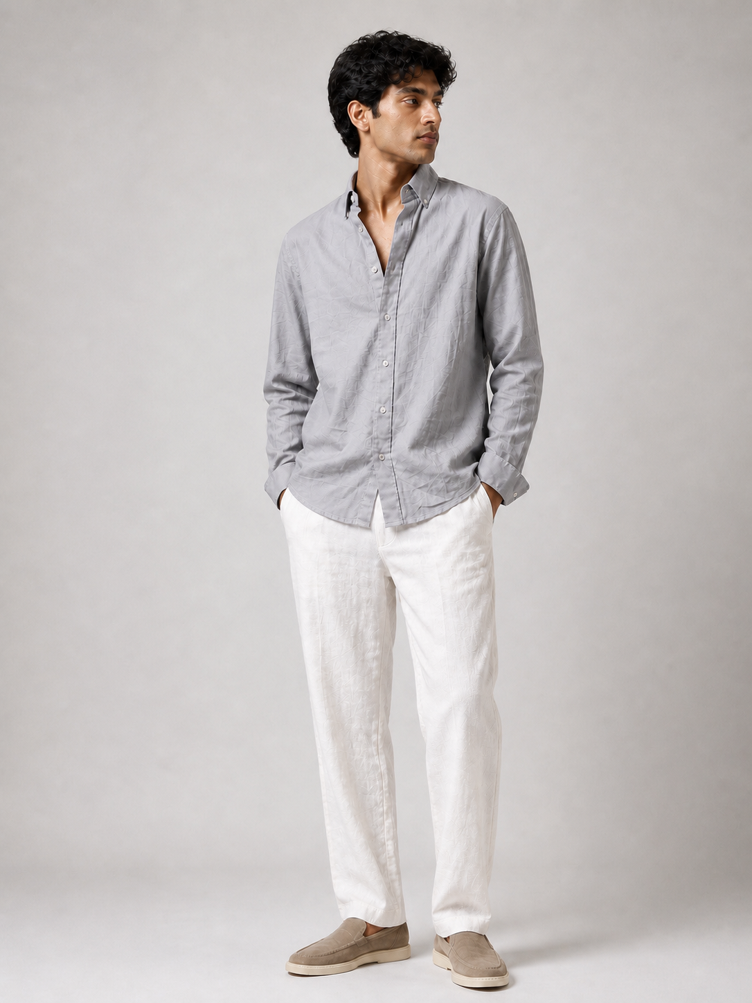Light Grey Linen Shirt | Breathable Lightweight Linen | Valrow