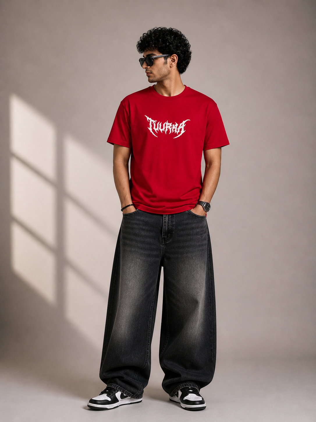 Red Graphic T-Shirt with Back Print – Oversized Streetwear | Valrow