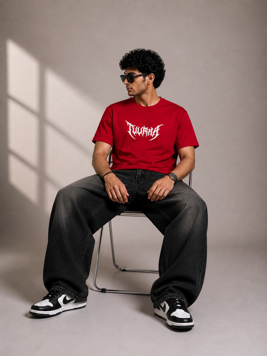 Red Graphic T-Shirt with Back Print – Oversized Streetwear | Valrow