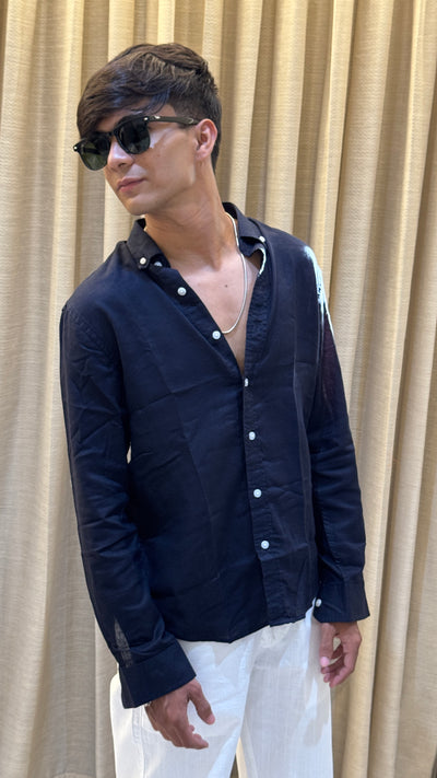 NAVY BLUE LINEN