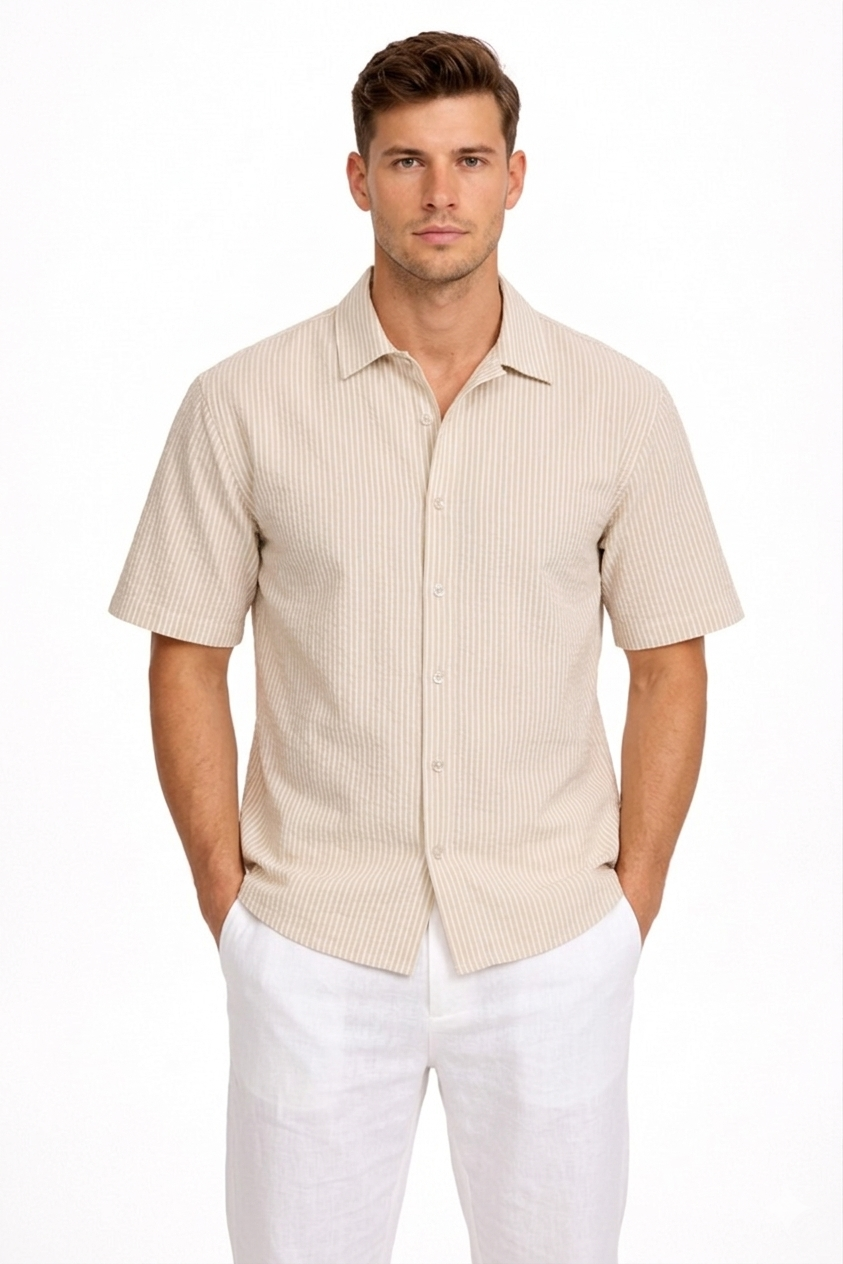 Drift Beige Striped Shirt